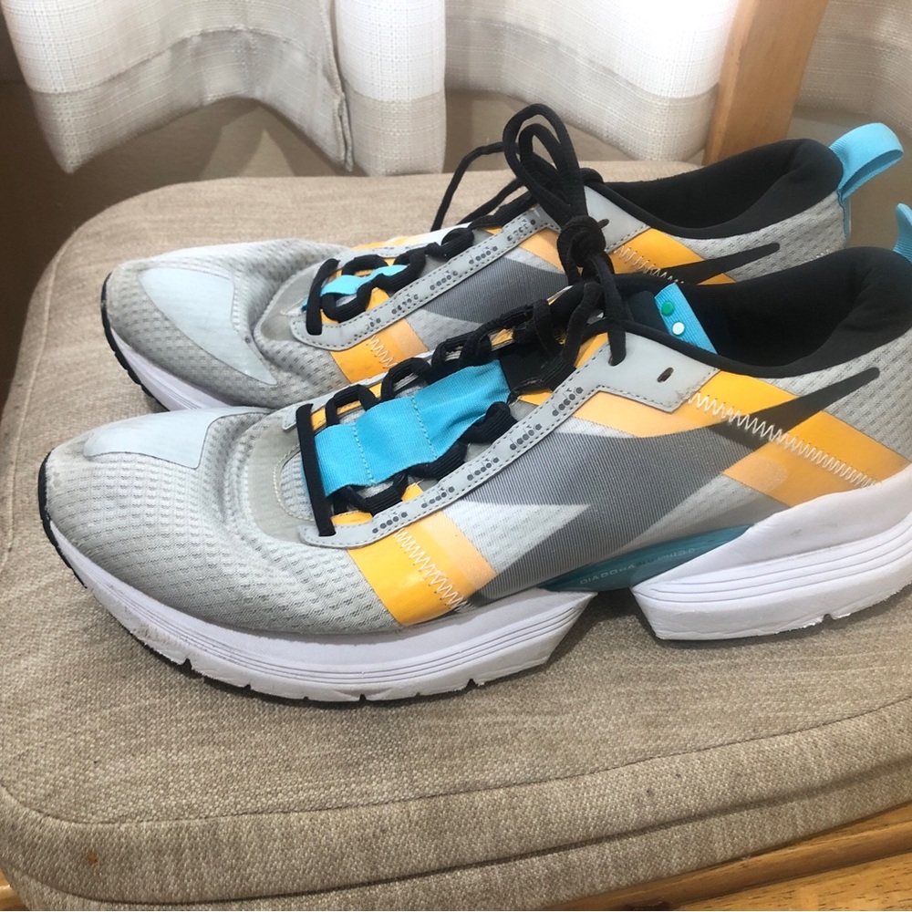 Diadora Blue and Yellow Sneakers